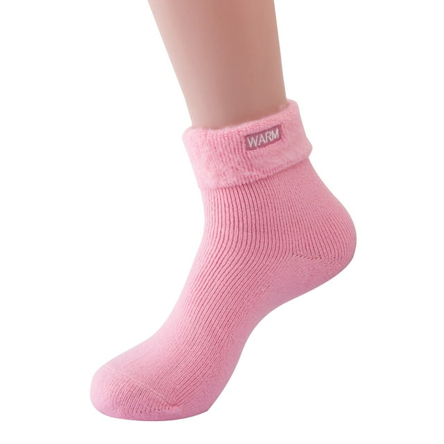 Aocisk Winter Solid Color Knitting Warm Socks for Home Socks and Ski Socks In Thick and Lined G One Size