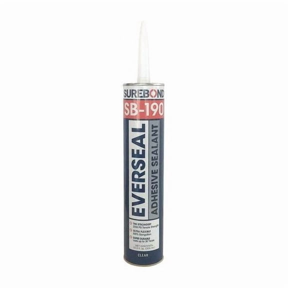 Surebond Hybrid Sealant, 10 oz, Cartridge, Clear, Hybrid Base, SB-190 SB-190