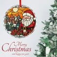 thumbnail image 3 of Red Santa Claus with A White Beard Crystal Glass Christmas Ornament Holiday Present Ideas Christmas Village House Christmas Decorative Hanging Ornaments, 3 of 8