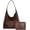 B-coffee, variant on Slouchy Hobo Bags for Women Retro Vegan Leather Purse Luxury Designer Shoulder Bag Fashion Shopping Tote Bag 2pcs