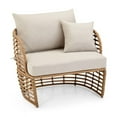 thumbnail image 4 of HOMETRENDS Dune Patio Cuddle Chair & Ottoman - Taupe, 4 of 9