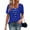 Blue, variant on Women's Round Neck Short Sleeve Printed Layered Top Casual Summer Blouse Soft Polyester Spandex