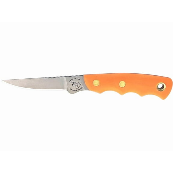 Knives of Alaska Jaeger Fixed Blade Knife 3.5" Drop Point D2 Bead Blasted Blade SureGrip Handle Orange