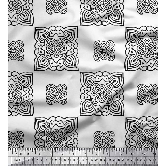 Soimoi Tissu en Poly Georgette Imprimé Floral au Mètre 52 Pouces de Large