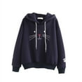 thumbnail image 2 of Chandail à Capuchon pour Femmes Grande Taille en Velours Chaud avec Imprimé de Chat Mignon, Manches Longues, Décontracté, Hiver Automne, Coupe Ample, 2 of 5