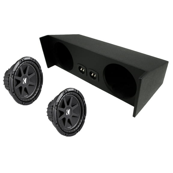 Kicker Jeep Wrangler YJ & TJ 87-06 43C104 10" Sub & JEEP2X10RL Dual 10" Sub Box