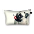 thumbnail image 1 of Bolsas de cosméticos con estampado 3D de perro Pug para mujer, Mini bolso de viaje con patrón de perro Pug, organizador de maquillaje LIUWENJING unisex, 1 of 2