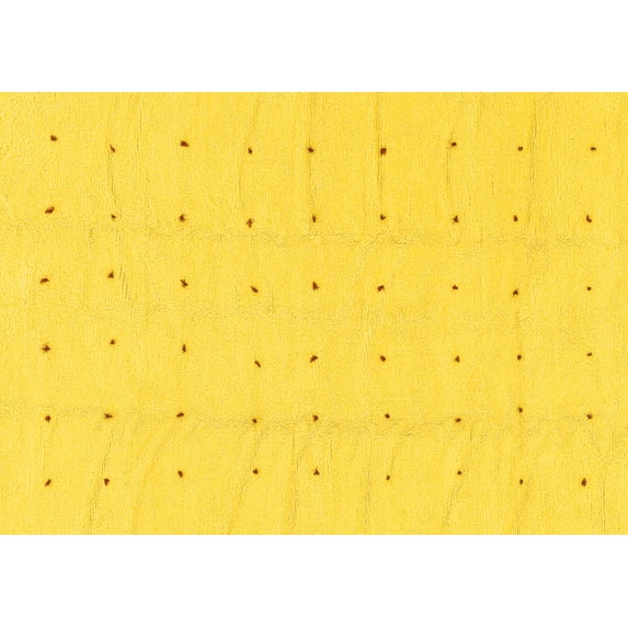 Ahgly Company Machine Washable Indoor Rectangle Solid Yellow Modern Area Rugs, 8' x 12'