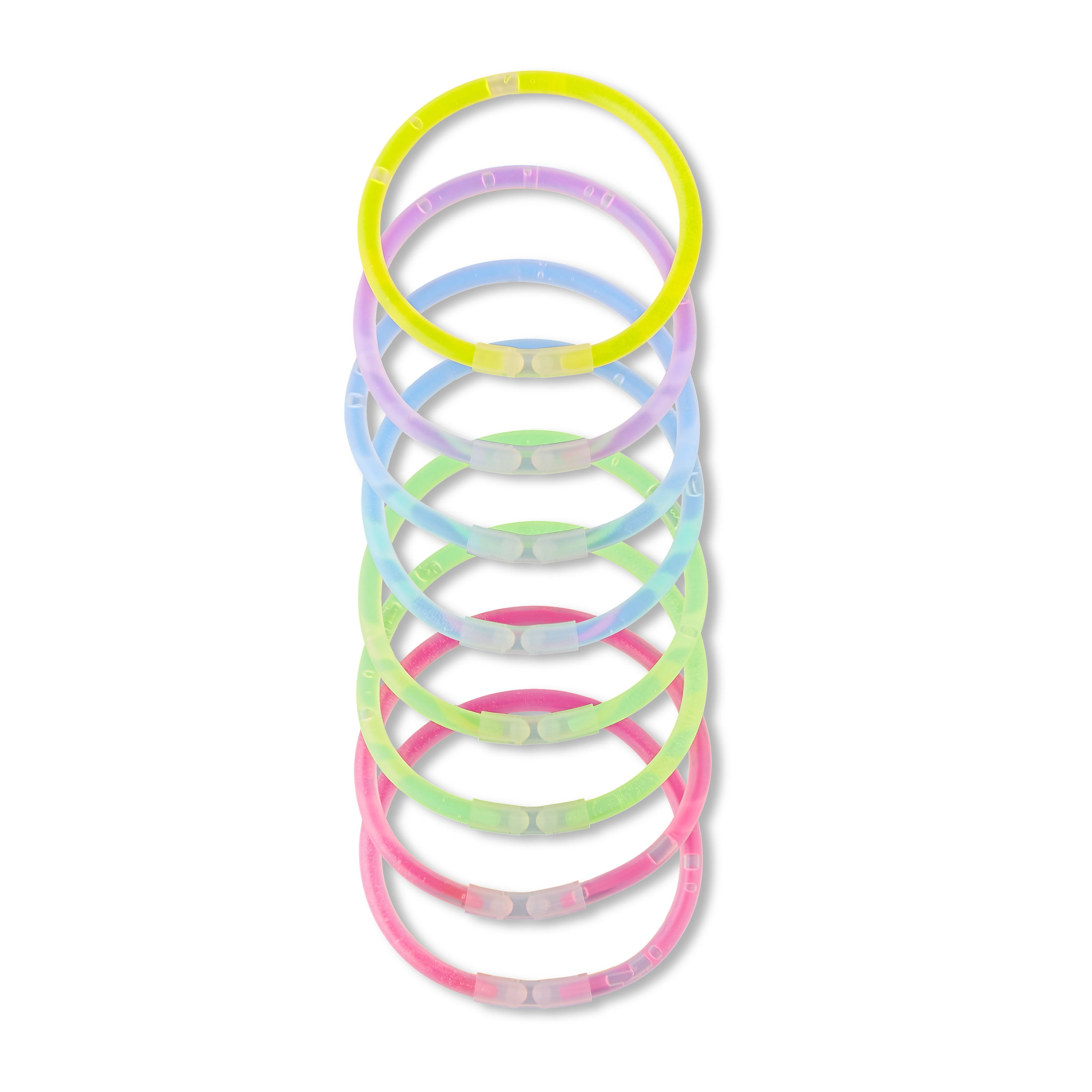 (2 pack) Multicolor Glow Bracelets, 8", 8 Count, by Way To Celebrate