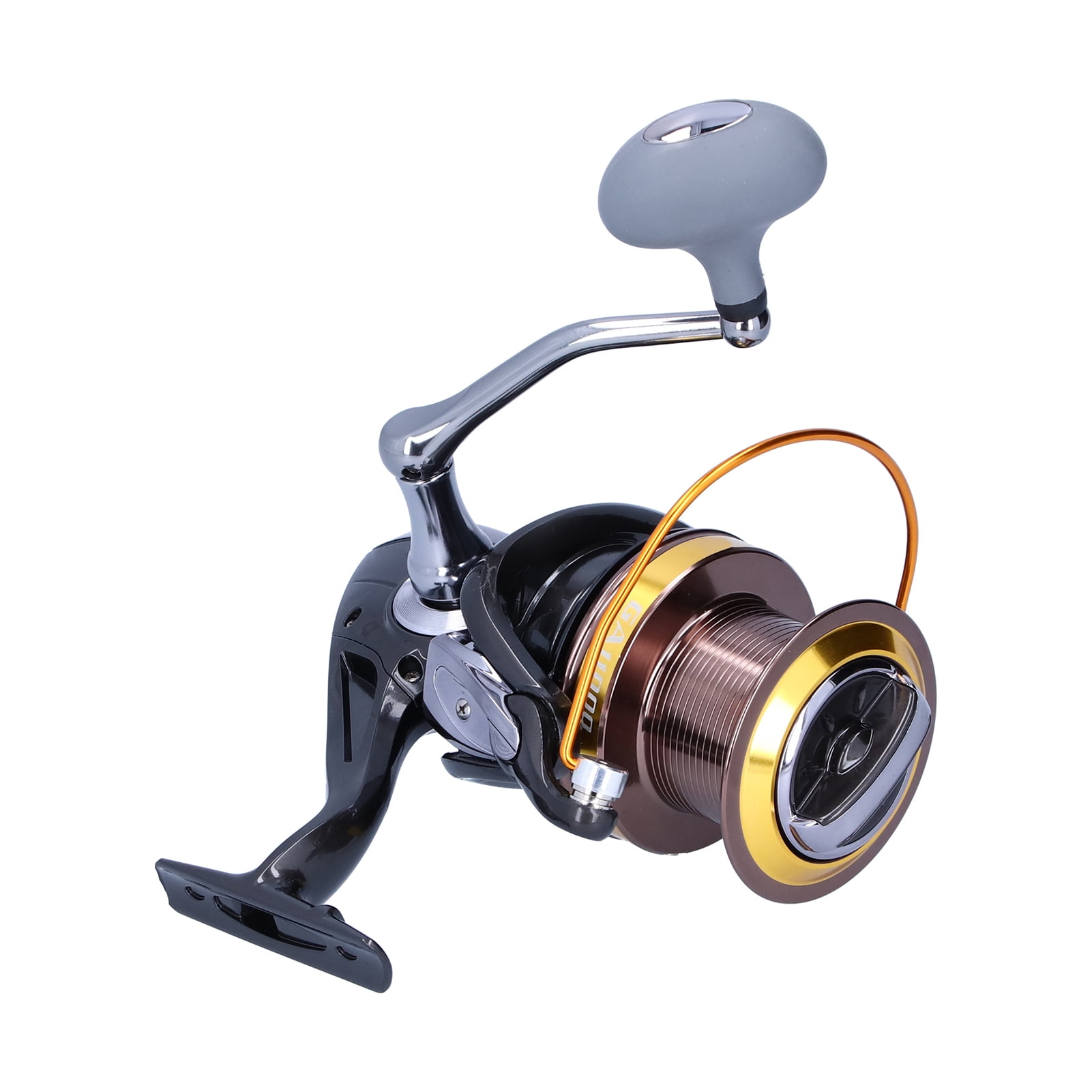 Yajisi Portable Spinning Reel 12+1 Bearing 4.6:1 Gear Ratio Fishing Wheel, GA11000 Size, Ambidextrous, Perfect for Freshwater and Saltwater Fishing Trips (Black)