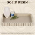 thumbnail image 2 of Resin Decorative Tray for Coffee Table Decor, 14" Coffee Table Tray Ottoman Tray Table Centerpieces, Rectangular Modern Decorative Trays for Home Decor, Living Room, Entry, Resin Beige, 2 of 14
