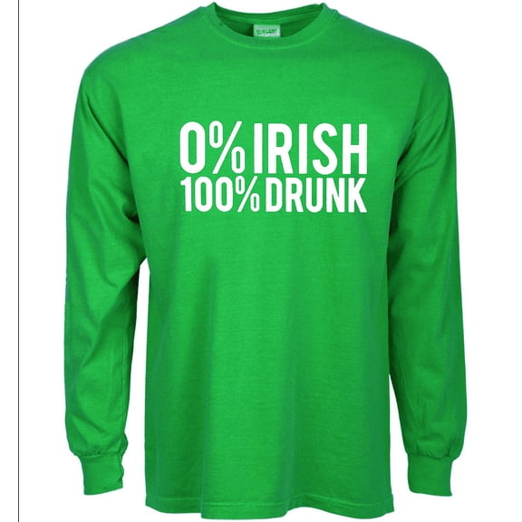 St Patricks Day Clothes Mens Funny T-shirt Long Sleeve Green Graphic Tee