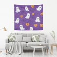 thumbnail image 2 of Yayeee Tapestry Wall Hanging for Bedroom 90" x 60" Living Room Home Wall Art Decor, Halloween Purple Ghosts, 2 of 7