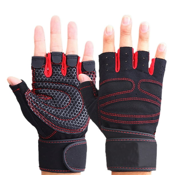 Guantes De Entrenamiento De Gimnasio, Guantes De Fitness Portátiles, Transpirables, Seguros, Sin Dedos Con Muñequera Para Ciclismo