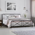thumbnail image 4 of Bowery Hill Furniture Metal King Bed Decorative Double X Design Black, 4 of 11
