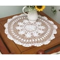 thumbnail image 2 of Cotton Handmade Crochet lace Table Runners Round Tablecloth Doilies Doily Table Dresser Scarf Décor, 2 of 5