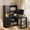 Black-left bookshelf, variant on PUKNLY L-Shaped Desk with Charging Station & LED Light – Corner Computer Desk with Drawers & Bookshelf, Modern Home Office Gaming Desk with USB Ports & Outlets,Natural-left bookshelf