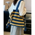 thumbnail image 3 of Kukuzhu Women's Hobo Bag Wool Knitted Shoulder Bag Handbag Stripe Purse Large Totes Exquisite Top Handle Bag with Tassels, 3 of 7