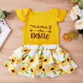 thumbnail image 3 of Summer Cute Baby Girl Clothes Outfits Infant Simple Design Round Neck Cotton Short Sleeve & Printed Short Skirt Two Piece Set 0-24Months Baby Clothing W/ 3 Colors, 3 of 8