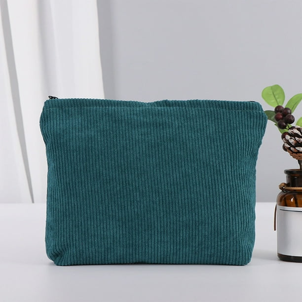 pstuiky Bolsa de almacenamiento de pana, neceser, bolsa de maquillaje, cartera de gran capacidad, neceser de viaje con cremallera
