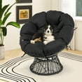 thumbnail image 4 of Gymax Chaise Papasan en Osier PE Pivotante à 360° pour Salon avec Coussin Épais et Amovible, 4 of 10