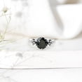 thumbnail image 4 of Rosec Jewels Real Solitaire Black Spinel Flower Ring with Diamond - 2.6 Carat - AAA Quality - with Jewelry Box, 10K White Gold, US 6.00, 4 of 8