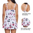 thumbnail image 4 of Zando Womens Swimsuits V Neck Tummy Control Swim Dress One Piece Swimsuit Plus Size Swimwear Bathing Suits Swim Dress Flower Print White M, 4 of 7