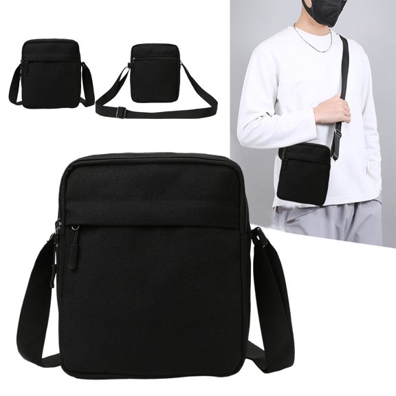 OEFNTAC Men's Small Crossbody Bag Casual Business Vertical Shoulder Satchel Lightweight Storage Backpack for Travel Work Daily Use 9x8in