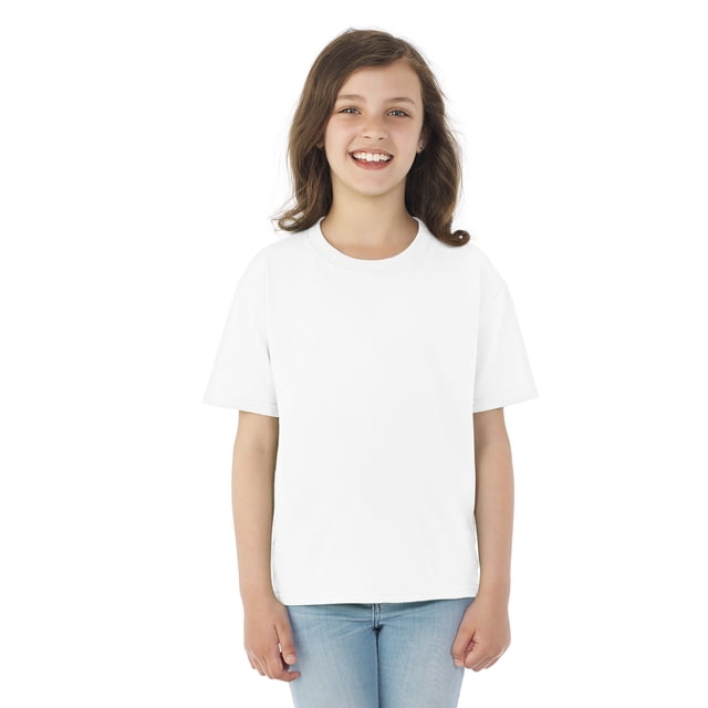 Fruit Of The Loom T-Shirt à Manches Courtes en Coton HD pour Jeunes, 1820, Blanc
