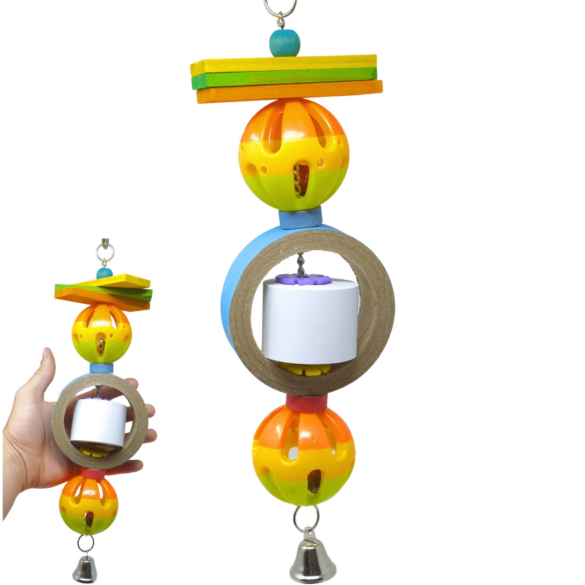 Bonka Bird Toys 2670 Bagel Ball Chew Interactive Forage Shred Parrot Cage Toy