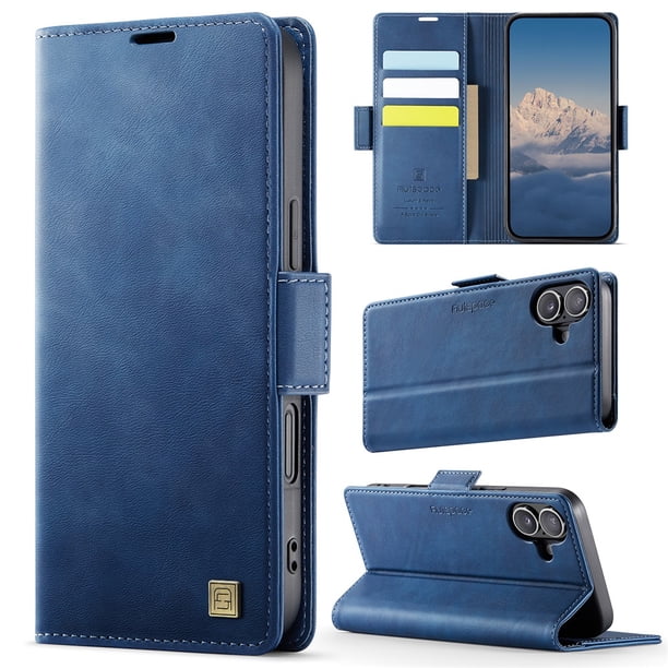 YEYKX for iPhone 16 Plus Funda para Teléfono Funda para Teléfono con Billetera Magnética de 6,7 Pulgadas Funda Protectora de Cuero con Función de Tarjetero Funda con Tapa a Prueba de Golpes