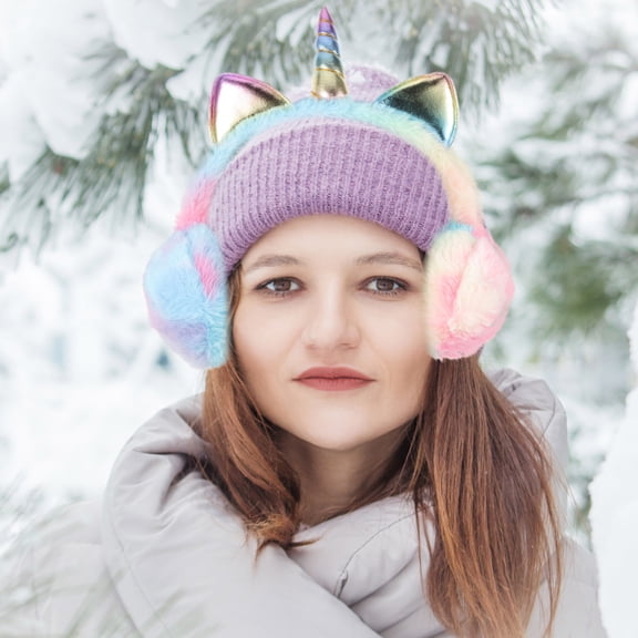 LOLIPPYY 1Pcs Earmuffs for Girls Multi Color Plush Material Cold Protection for Children