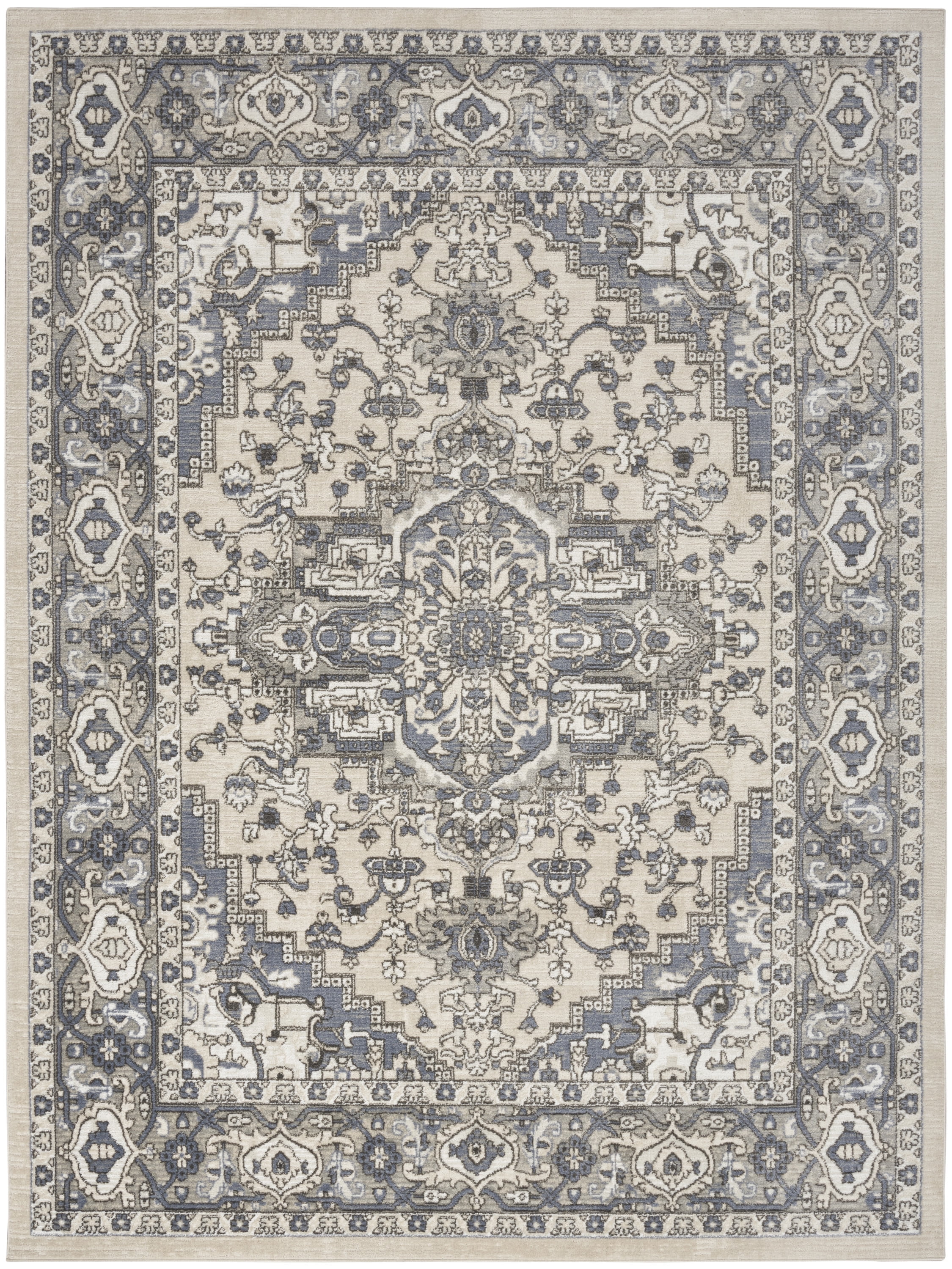 Nourison Concerto Persian Ivory Blue 5'3" x 7'3" Area Rug, (5x7)