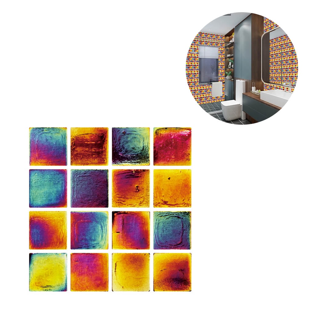 30Pc Kitchen Tile Stickers Bathroom Sticker Mosaic Self-adhesive Wall Home Decor