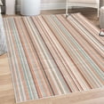 thumbnail image 1 of Striped Decorative Rug, Blue Purple Teal Aqua Lavender Colored Vertical Stripes Geometric Abstract Vintage, Quality Carpet for Bedroom Dorm and Living Room, 6 Sizes, Redbrown, by Ambesonne, 1 of 4