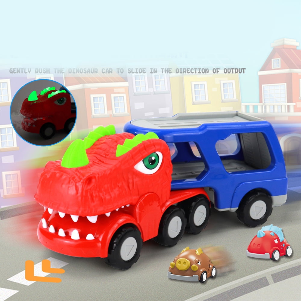 Imprensa Toy Car Dinosaur, Dinosaur Monsters Truck for Boy,Conjunto de  brinquedos de carro Dino para crianças, veículos de puxar para trás para  jogos de dinossauros, presentes de aniversário Generic