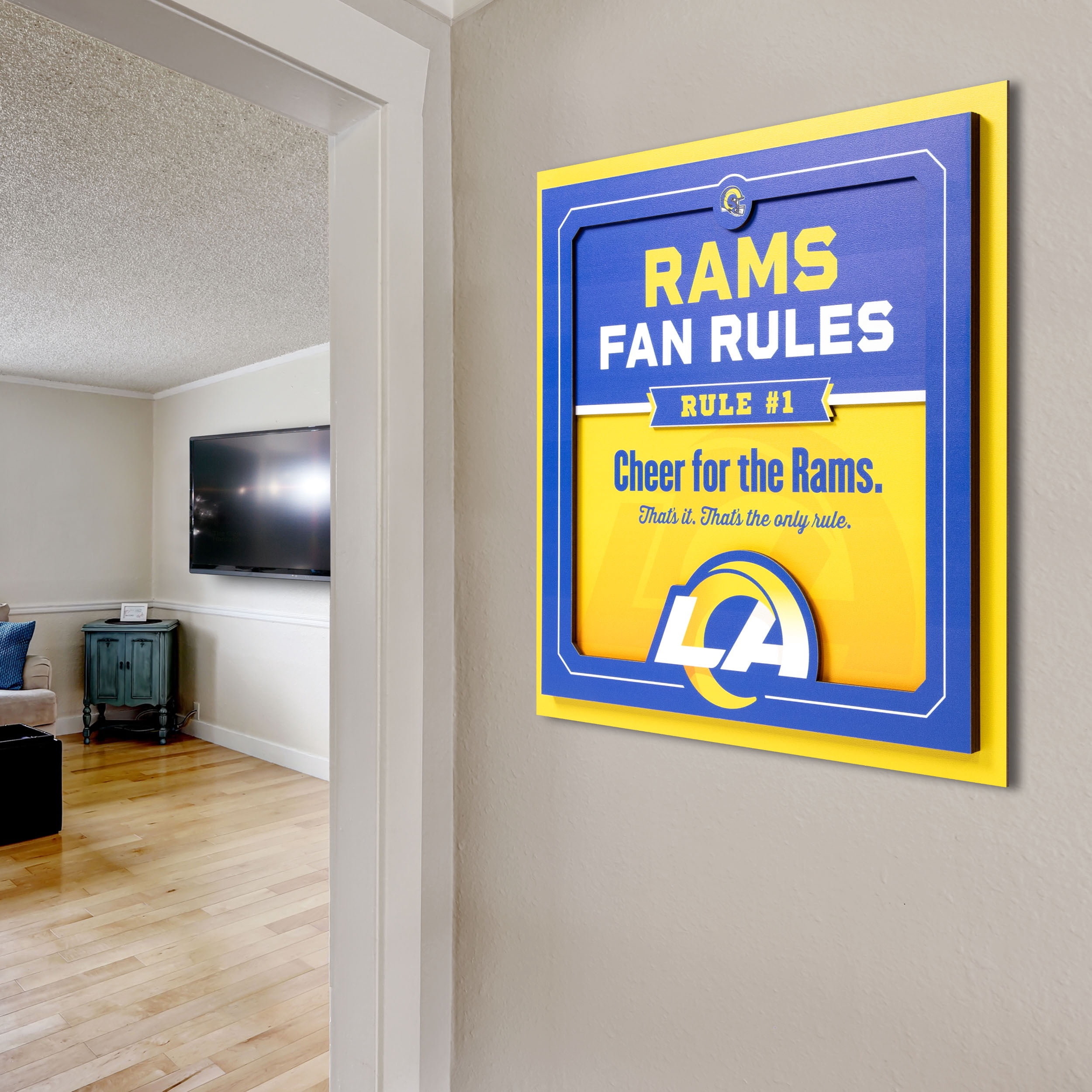 YouTheFan NFL Los Angeles Rams Fan Rules 3D Wall Art