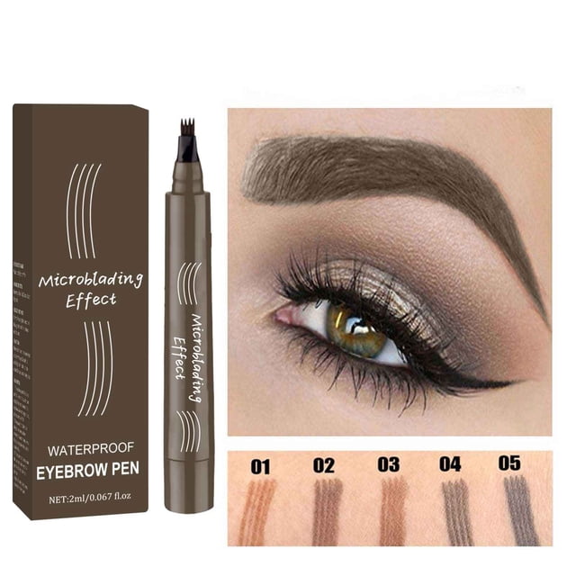 Produits de Beauté pour Femmes Crayon à Sourcils 1 Pce Imperméable Microblading Crayon à Sourcils Contouring Stylo à Sourcils Précis 4 Pointes Crayon à Sourcils Microblading Crée Naturel 2ML