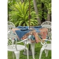 thumbnail image 3 of Outdoor Tablecloths with Umbrella Hole & Zipper, Seahorse Coastal Round Tablecloth 54 Inch, Summer Nautical Starfish Coral Brown Anchor Waterproof Table Cloth, Patio/Pool/Picnic Table Covers, 3 of 8