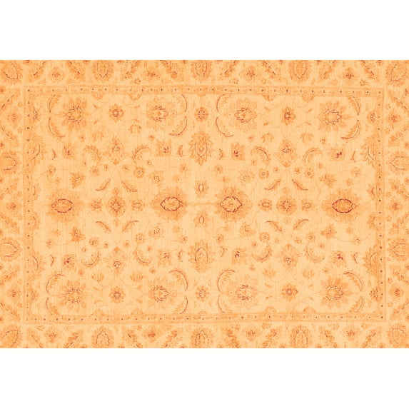 Ahgly Company Indoor Rectangle Oriental Orange Traditional Area Rugs, 5' x 7'