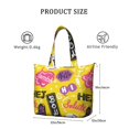 thumbnail image 4 of 22 Inch Oversized Travel Bag Lightweight Canvas Weekender Duffel with Multi Pockets, Slogan Print, 4 of 5