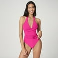 thumbnail image 2 of Stylish Swimwear One Women V Neck Control Bathing Suit Ruched Swimsuits for and Comfort, 2 of 8