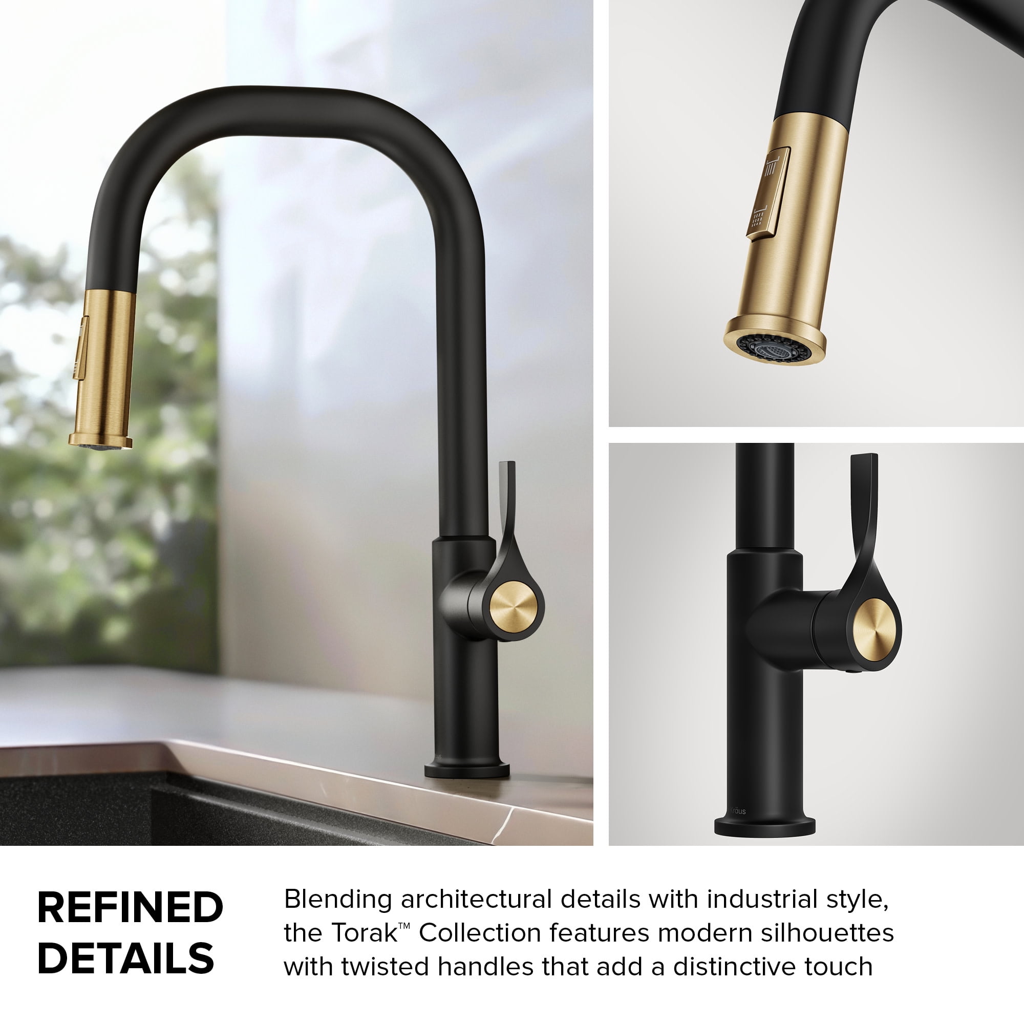 Kraus KPF-2841SFBB Torak 1.8 GPM Single Hole Pull Down Kitchen Faucet - Spot Free Brushed