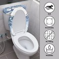 thumbnail image 4 of HELLHERO Christmas Blue Santa Claus Toilet Dust Cover Set of 2 Piece Set Elastic Edge Bathroom Toilet Cover Set Dust-Proof Modern Bathrooms, 4 of 8