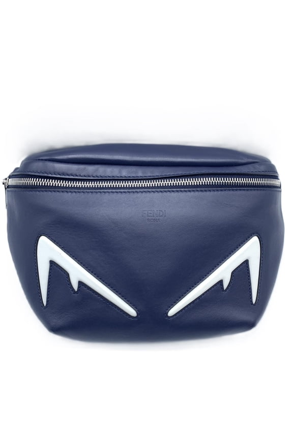 Pre-Owned FENDI Bugs Eye Body Bag Waist Navy 7V34 A80J F0R2A