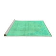 thumbnail image 2 of Ahgly Company Machine Washable Indoor Square Abstract Turquoise Blue Modern Area Rugs, 7' Square, 2 of 4