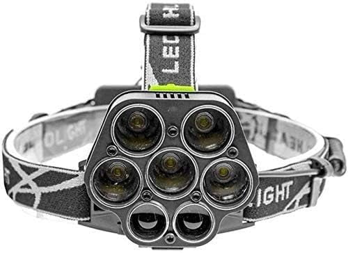 RKXQT USB Rechargeable Headlamp 7 LED Headlamp Flashlight 200 Lumens 6 Modes Waterproof LED Head Torch Head Light with Red Light for Camping Fishing Car Repair Outdoor