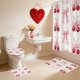 thumbnail image 5 of Accesorios de baño Cortina de ducha de San Valentín con lazo Impresión digital en tinta rosa Cortina divisoria impermeable para baño Conjunto de baño de poliéster, 5 of 6