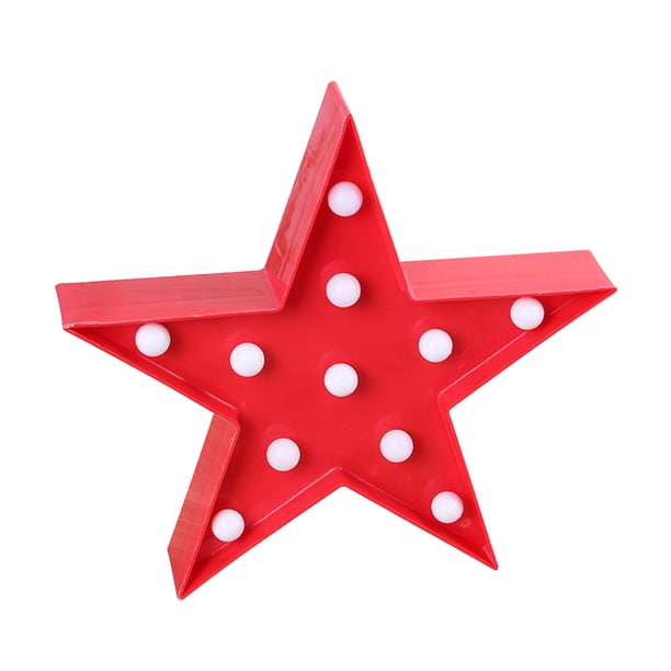 GOOHOCHY Luz de la estrella del LED Lámpara de mesa linda de la noche de la estrella para la habitación de los niños Decoración de la casa del regalo del dormitorio (rojo)