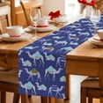 thumbnail image 5 of Table Runner - 90 Inch Long, Dark Blue Camels Kitchen Dining Table Runner Dresser Scarves, Modern Watercolor Cute Funny Animals Farmhouse Decor for Coffee Tables Wedding Party Banquet, 5 of 8